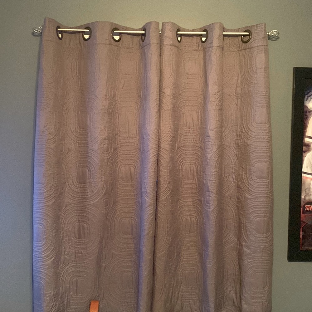 Beautiful gray room darkening grommet curtains, 2 panels, 36x84 in